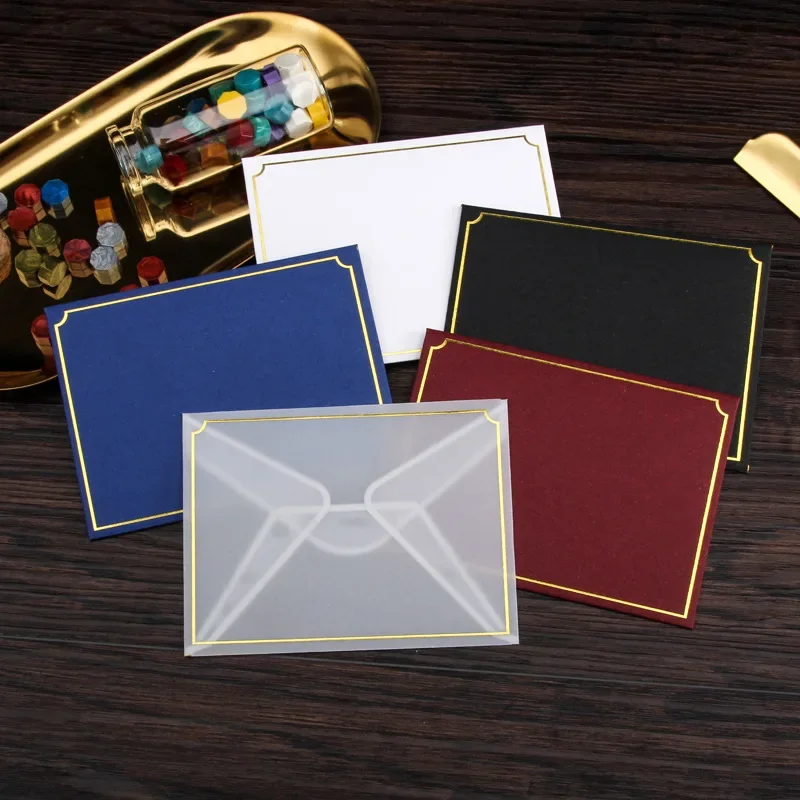 10pcs/lot Custom Pearl Paper 5 Colors Blank Envelope 10*7.5cm Bank Card Envelope Greeting Card Mini Envelope Membership Card