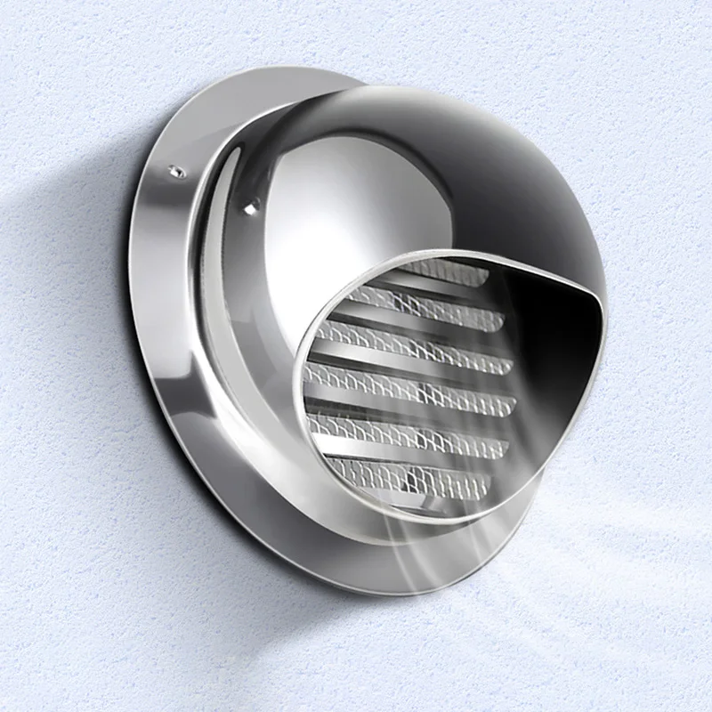 70/80/100/150mm Waterproof Round Air Vent Grille Silver Wall Ceiling Ducting Extractors Outlet Heating Cooling Cover Cap