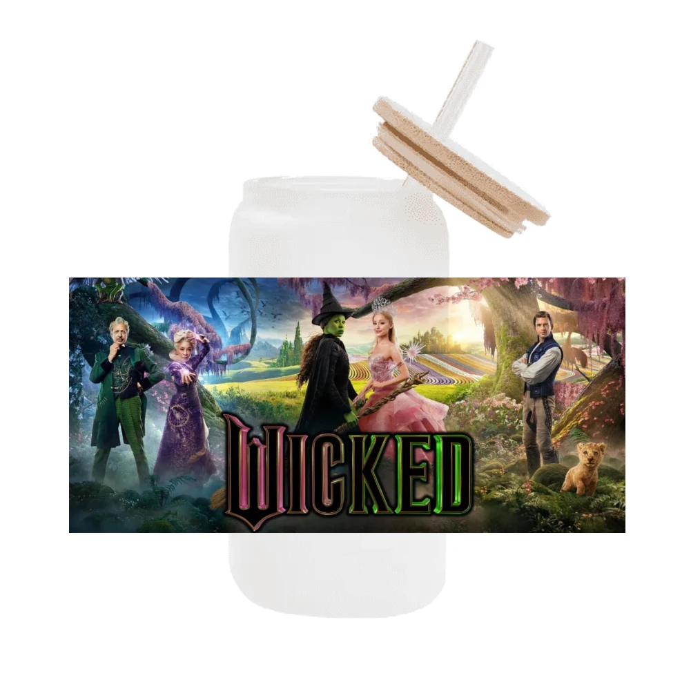 Nieuwe Collectie Film Hotsale Wicked UV DTF Sticker Waterdichte Decals Voor 16 oz Glazen Cup Wrap Stickers 11*24 cm