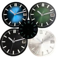 Fit for NH35 NH36 Movement 29mm Sunburst Watch Dial Face Accessories Green Luminous Hands Date Window Black White Blue Green