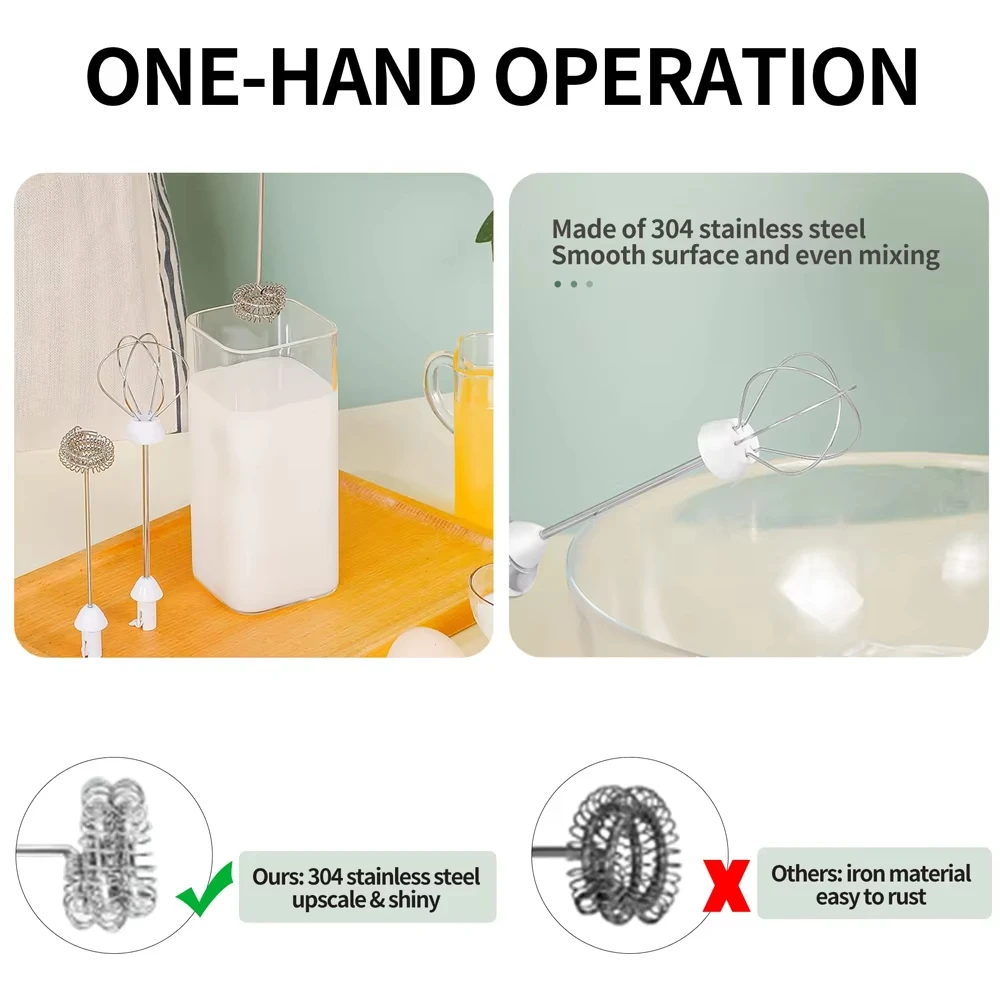 Espuma de leite elétrica, batedor de ovos portátil, máquina de café portátil, bastão de creme, misturador de alimentos de cozinha de 3 velocidades, misturador de ingredientes