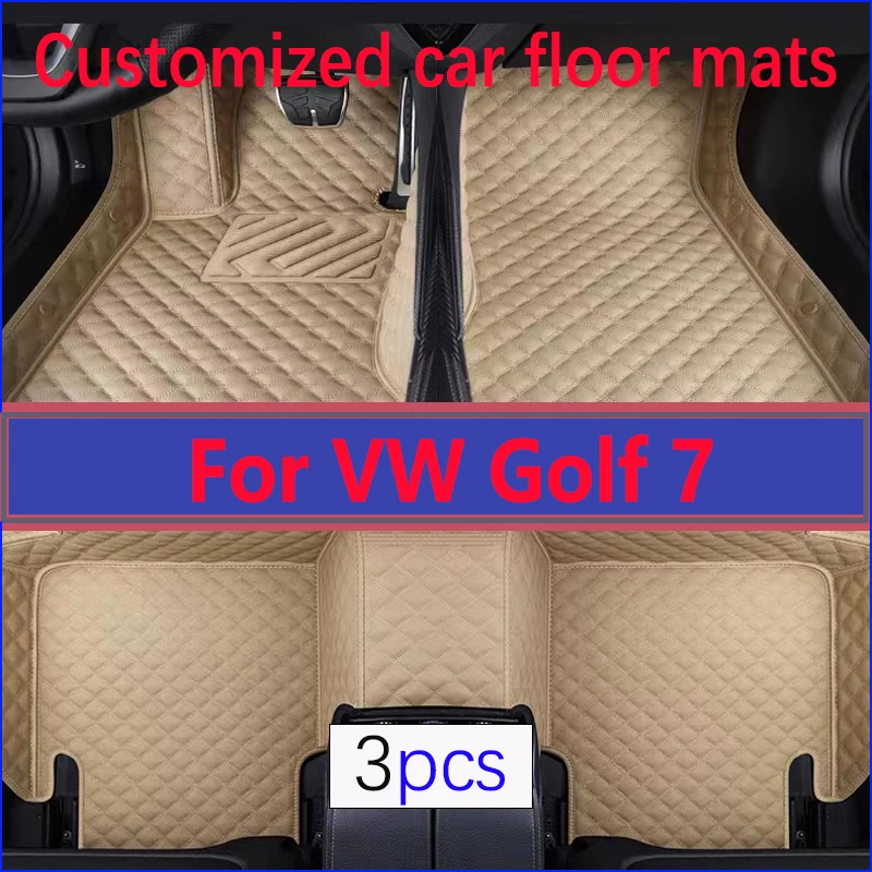 

Car Floor Mats For Volkswagen VW Golf 7 7.5 GTE GTD GTI 2012~2020 Carpets Leather Mat Rugs Pad Interior Parts Car Accessories