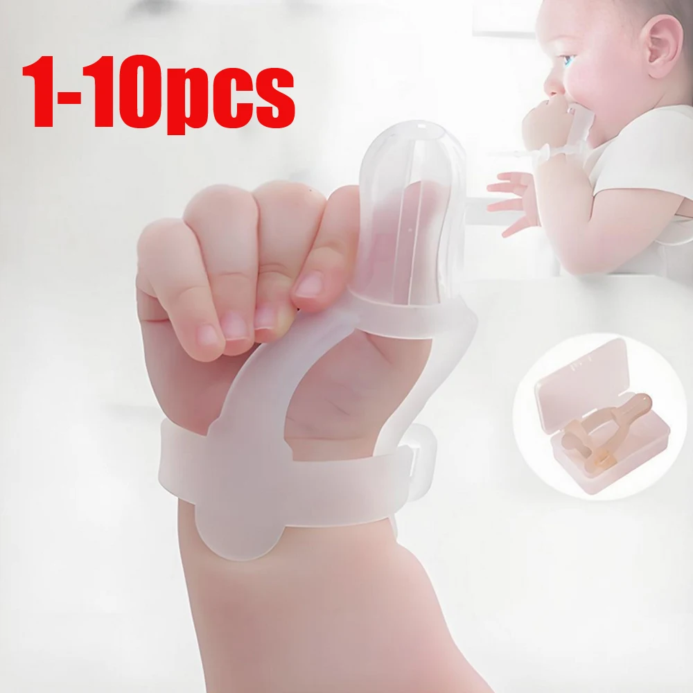 

1-10 шт., регулируемая защита для большого пальца ребенка, мягкий силиконовый чехол для сосания большого пальца, нетоксичный силикон