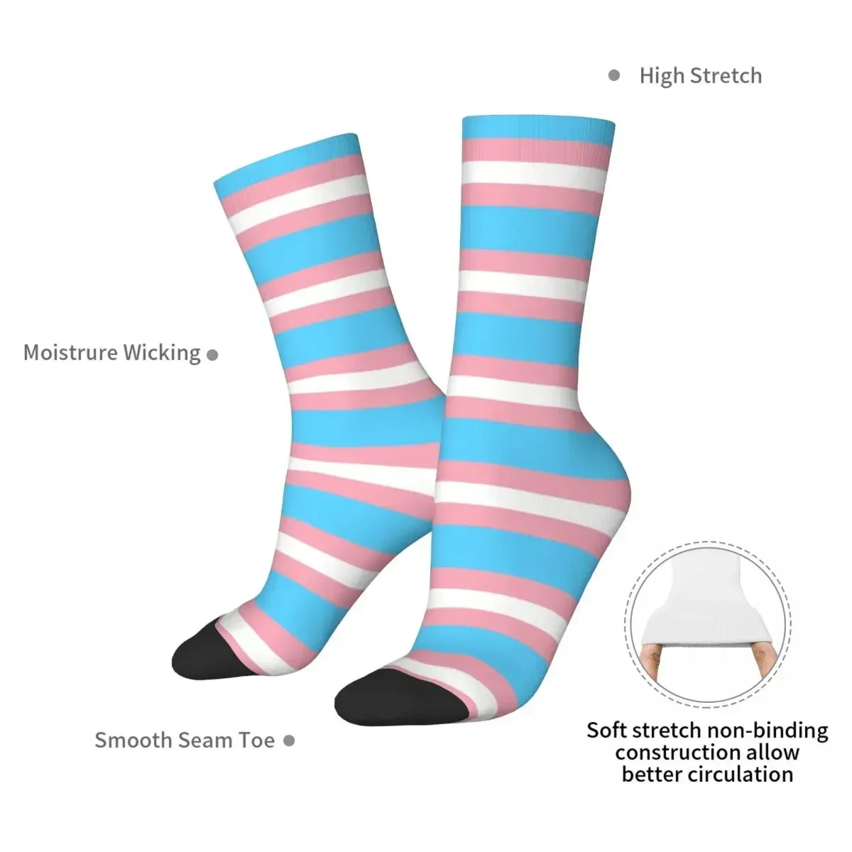 Transgender Flag Lgbt Pride Socks Harajuku Super Soft Stockings All Season Long Socks Accessories for Man Woman Birthday Present