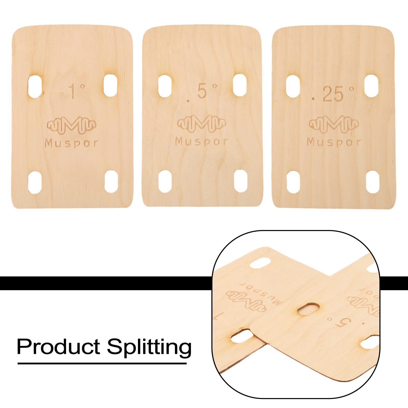 Electric Bass Neck Shims 3 PCS Set for Bolt On Necks 1 Degree Replacement Parts for Enhanced Tone and Alignment