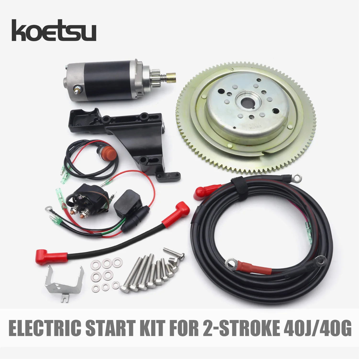 KOETSU Electric Start Conversion Kit, Fits Yamaha 2-Stroke 40HP Old Model 6F5 6F6 6J4 Marine Boat Engine Replacement Spare Parts