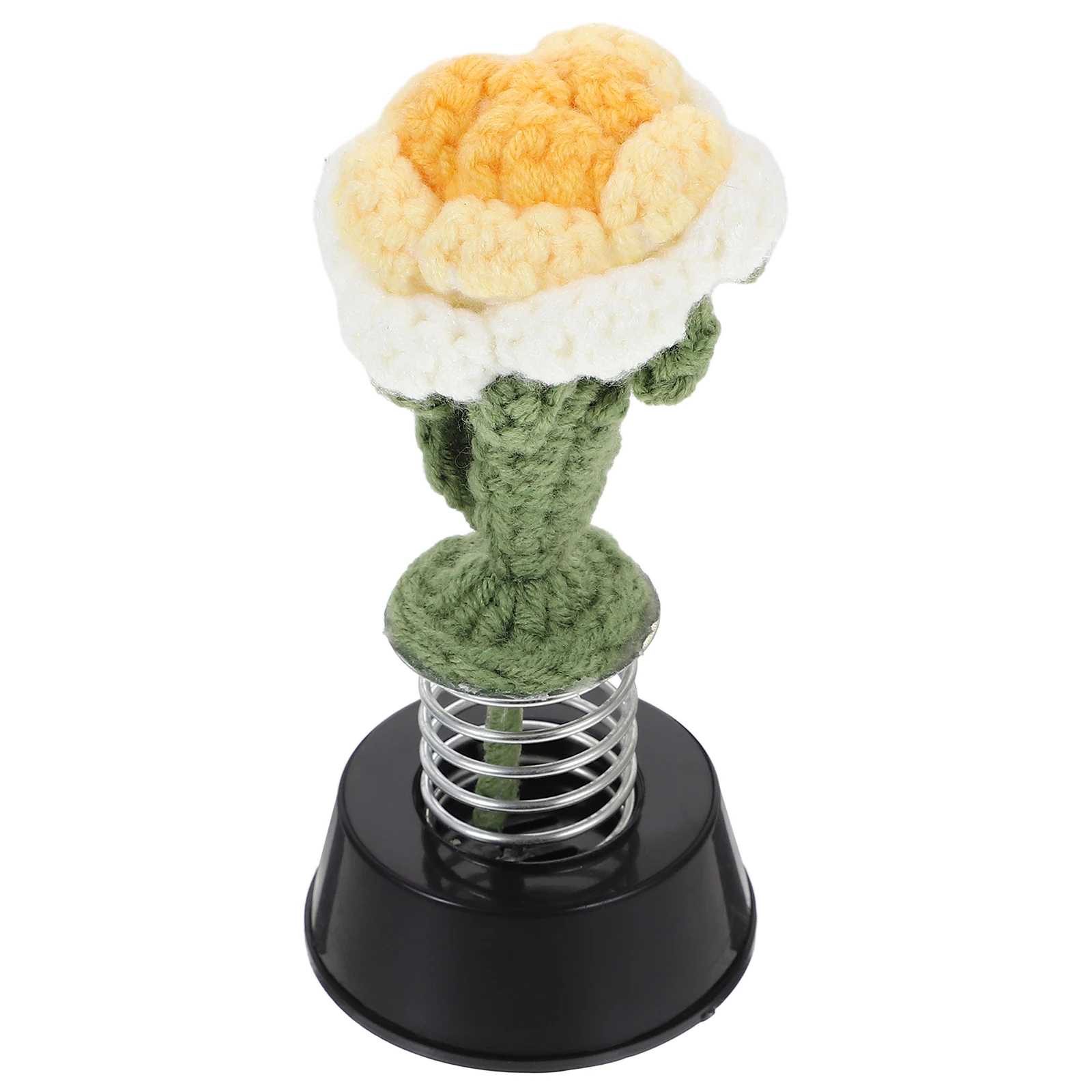 

Homemade Woolen Crochet Green Plant Decorative naments Small Red Flowers Lifelike Fake Bonsai Potted Model Plants Artificial