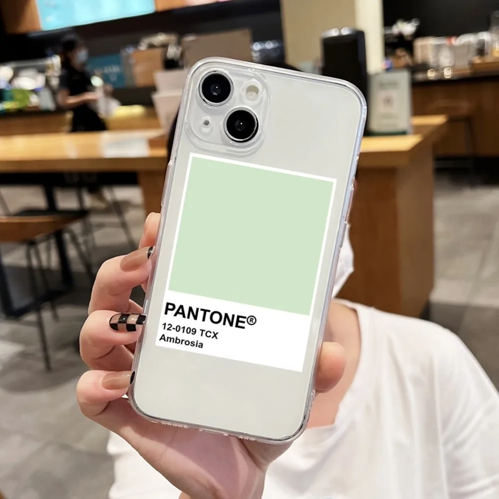 Pantone Colorful Card Solid Color Phone Case For Iphone 15 11 13 14 Pro Max 7 8 Plus X Xr Xs Max 16pro 12mini Transparent Cover