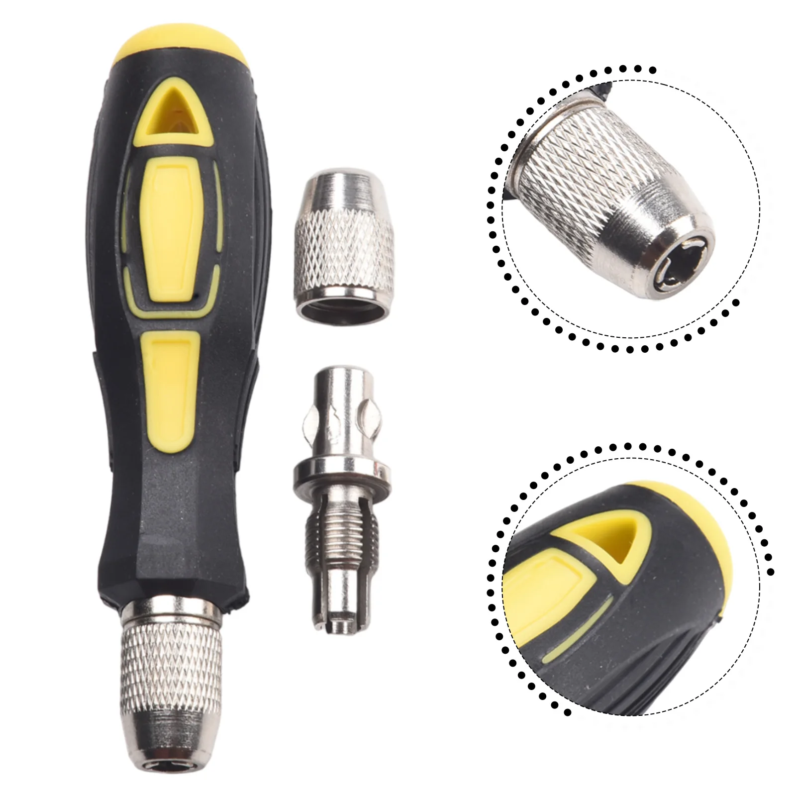 Round Handle Screwdriver Handle Self Locking Chuck Toughness And Wear Resistance Handle Chuck Set Light Brightness