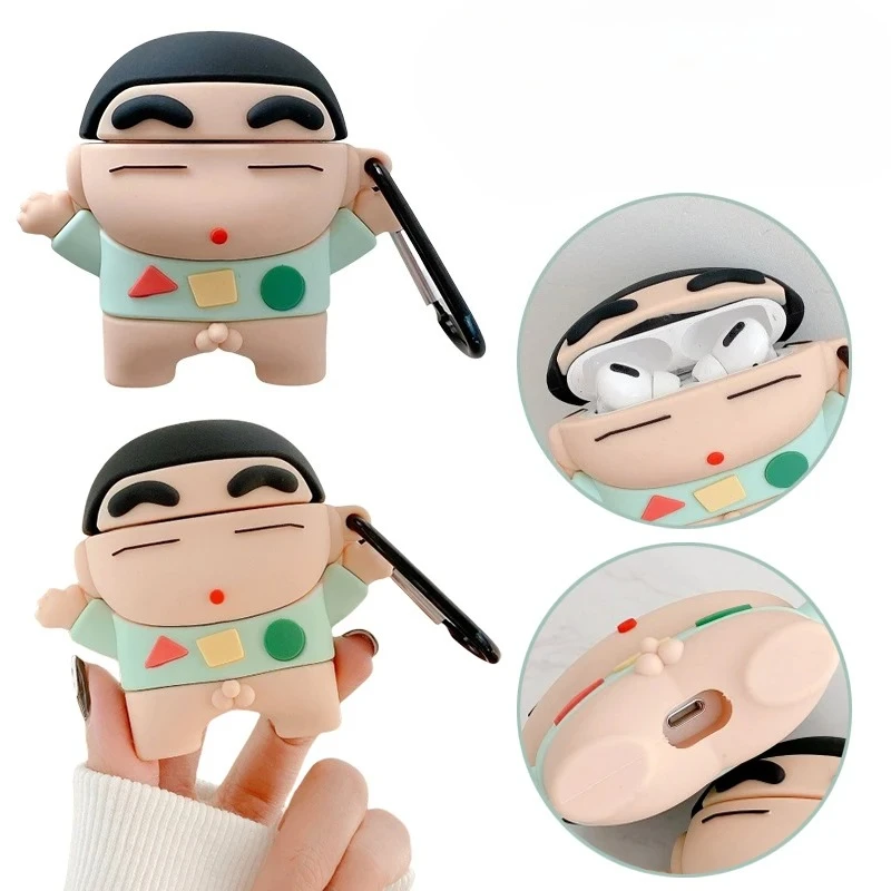 Cartoon Crayon Shinchans Earphone Case for Airpods 4 1 2 3 Anime Silicone Protective Hard Case for Airpods Pro2 Headset Cover