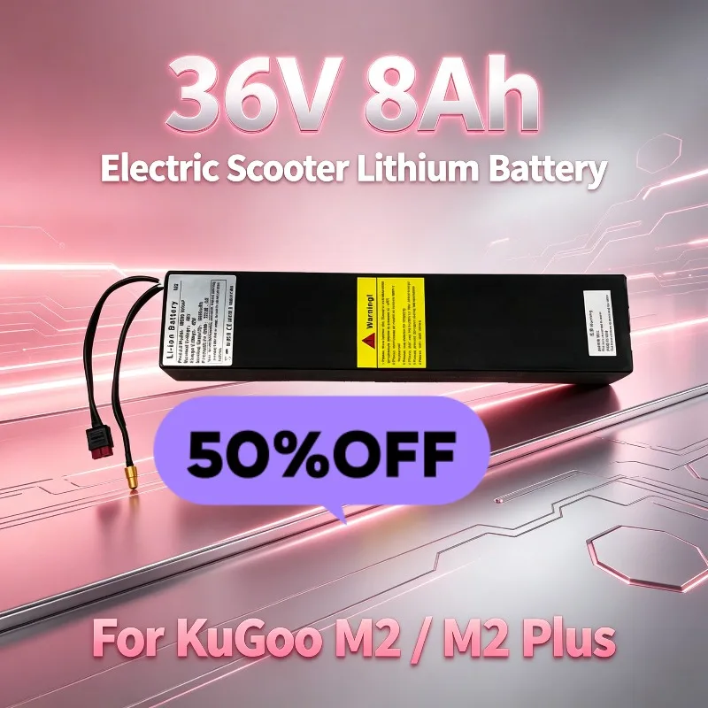 36V 8Ah Lithium Battery Replacement Electric Scooter Battery for KuGoo M2 M2 Plus E‑bike Battery Pack with BMS Protection
