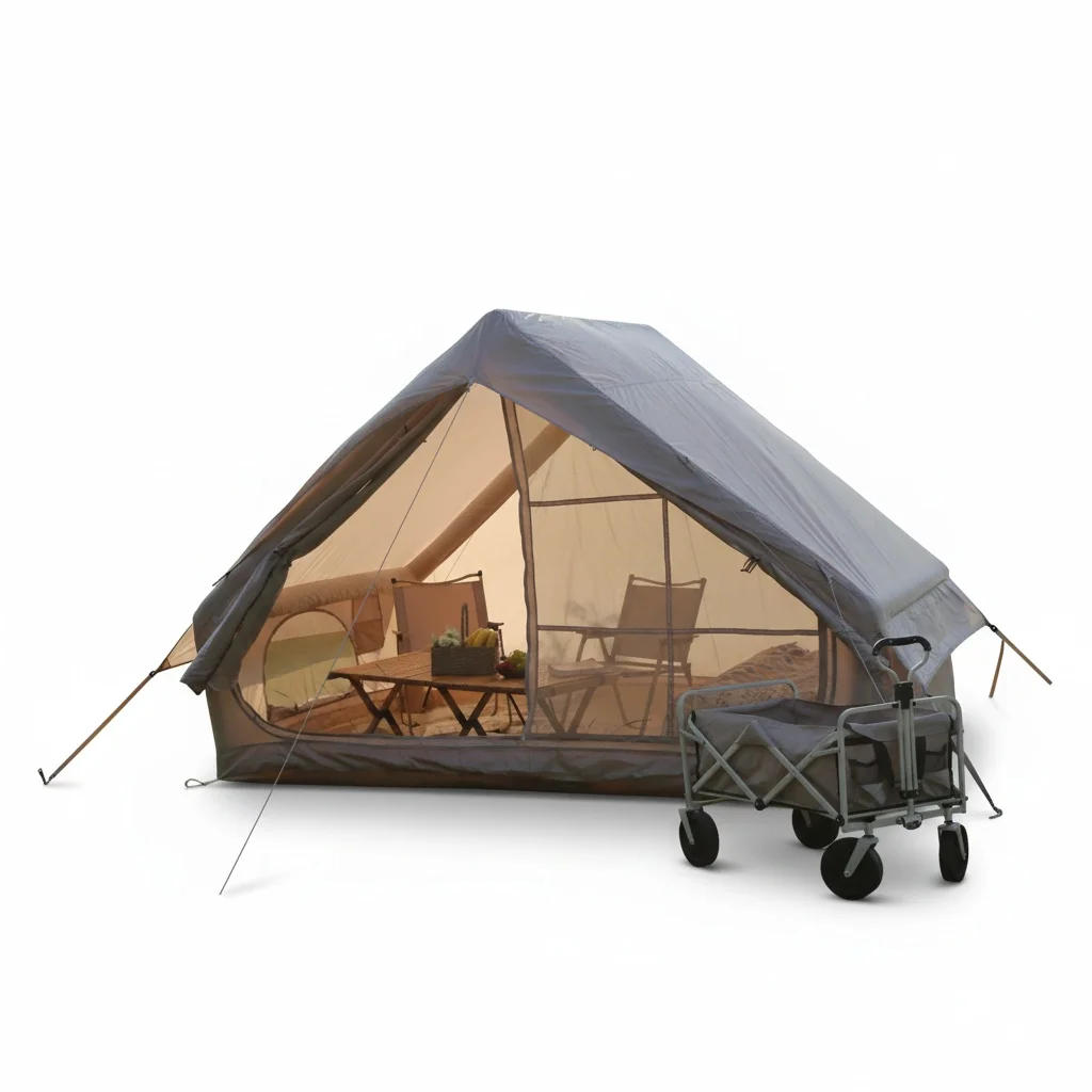 Waterproof Inflatable Tent, Oxford Fabric Glamping Air Tent, Quick Open Outdoor Camping Tent for Family Hiking Picnic
