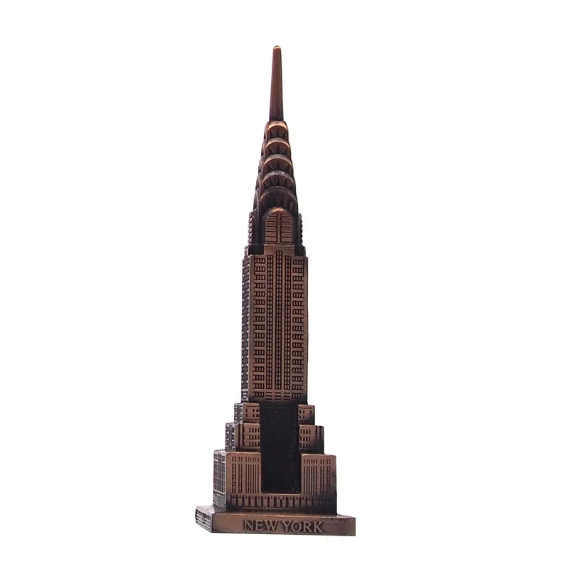 Zinc Alloy Chrysler Building Model Home Furnishings Living Room Metal Crafts Gifts Cafe Restaurant Wine Cabinet Decorations