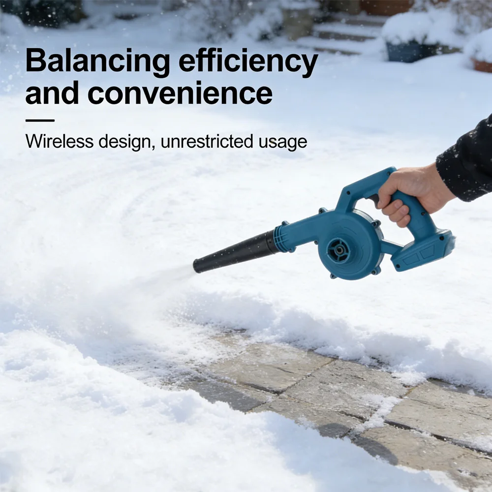 

Беспроводная воздуходувка для листьев, совместимая с аккумулятором Makita 21 В, электрическая воздуходувка с ручкой 2-в-1 и пылесосом (без батареи)