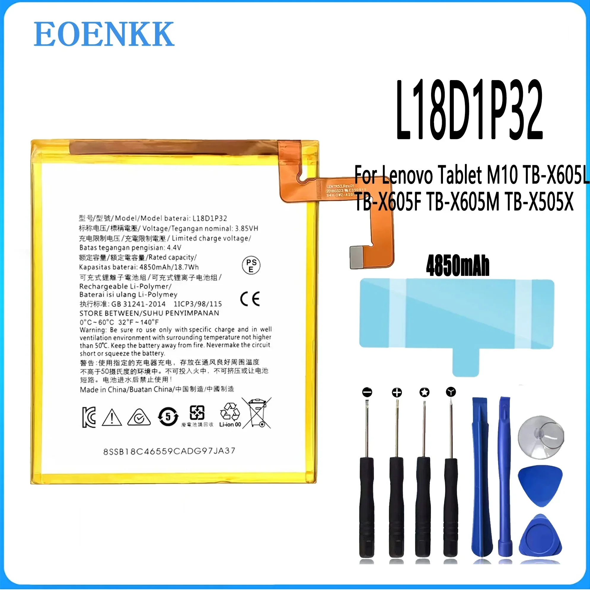 L18D1P32 Tab Battery For Lenovo Tablet M10 TB-X605L TB-X605F TB-X605M TB-X505X Original Capacity Repair Part Phone Batteries Bat