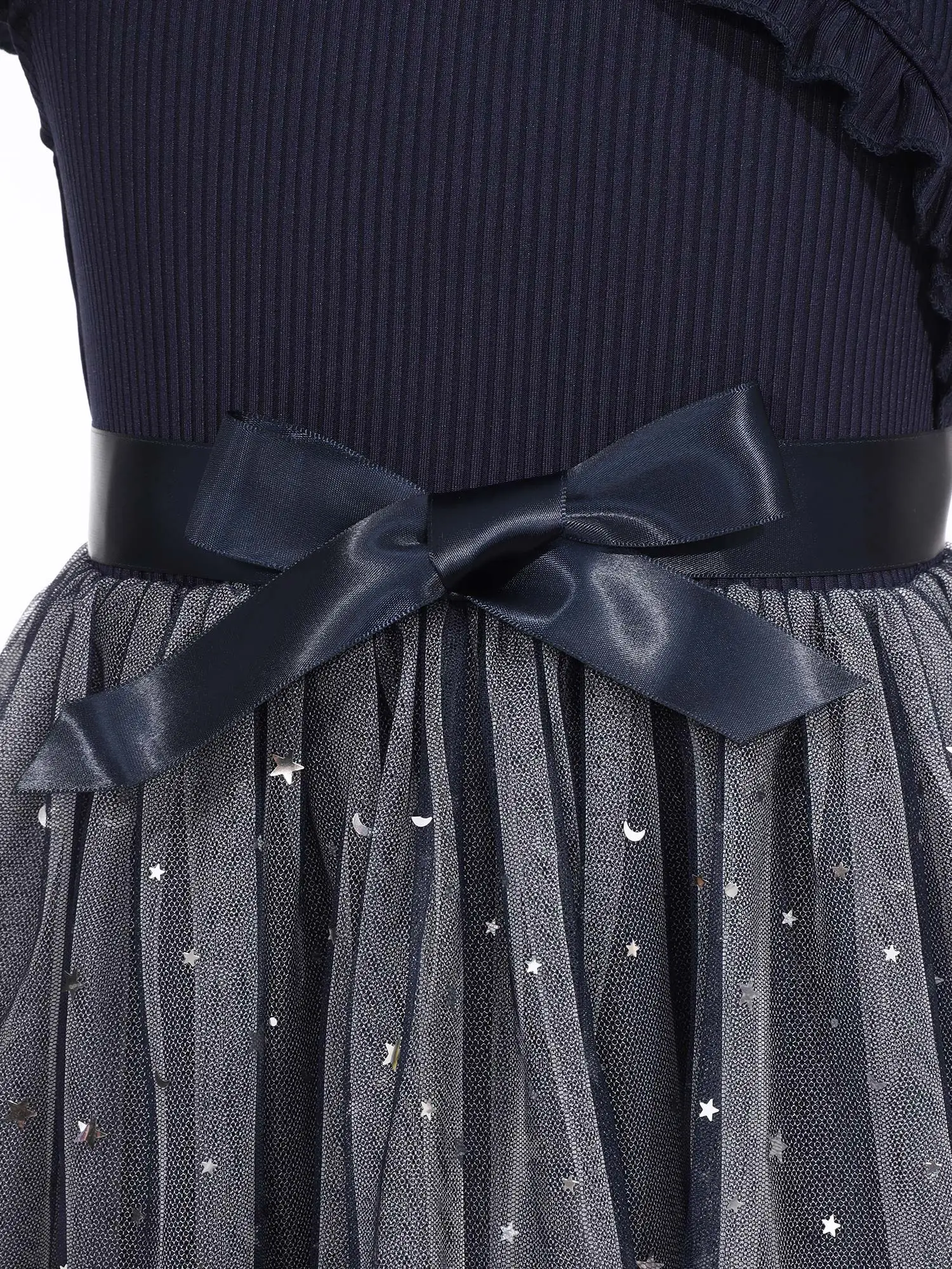 فستان بناتي للأطفال بأكمام مرفرفة وكشكشة فستان الأميرة متدرج مزين بالترتر من التل لحفلات الزفاف وأعياد الميلاد ملابس الرقص