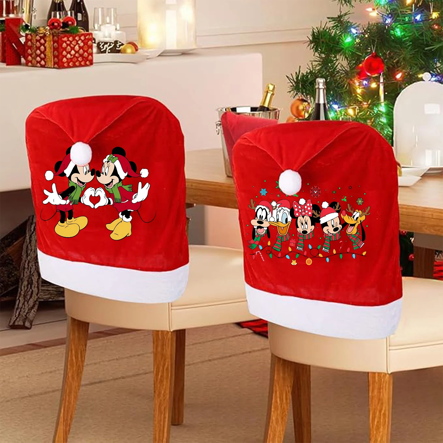דיוני עכבר חג המולד כובע כיסא חג המולד מכסה קריקטורה בית קישוט סלון חמוד xmas כובע משענת ילדים מתנה