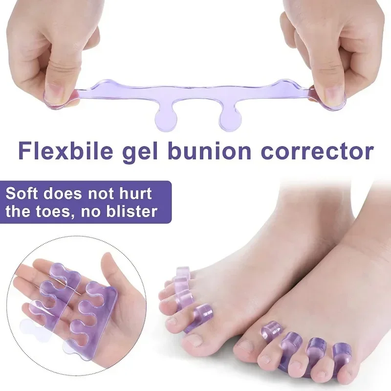 5 colores, 2 piezas (1 par) Espaciadores flexibles para dedos de los pies para herramientas de pedicura de esmalte de uñas, silicona suave