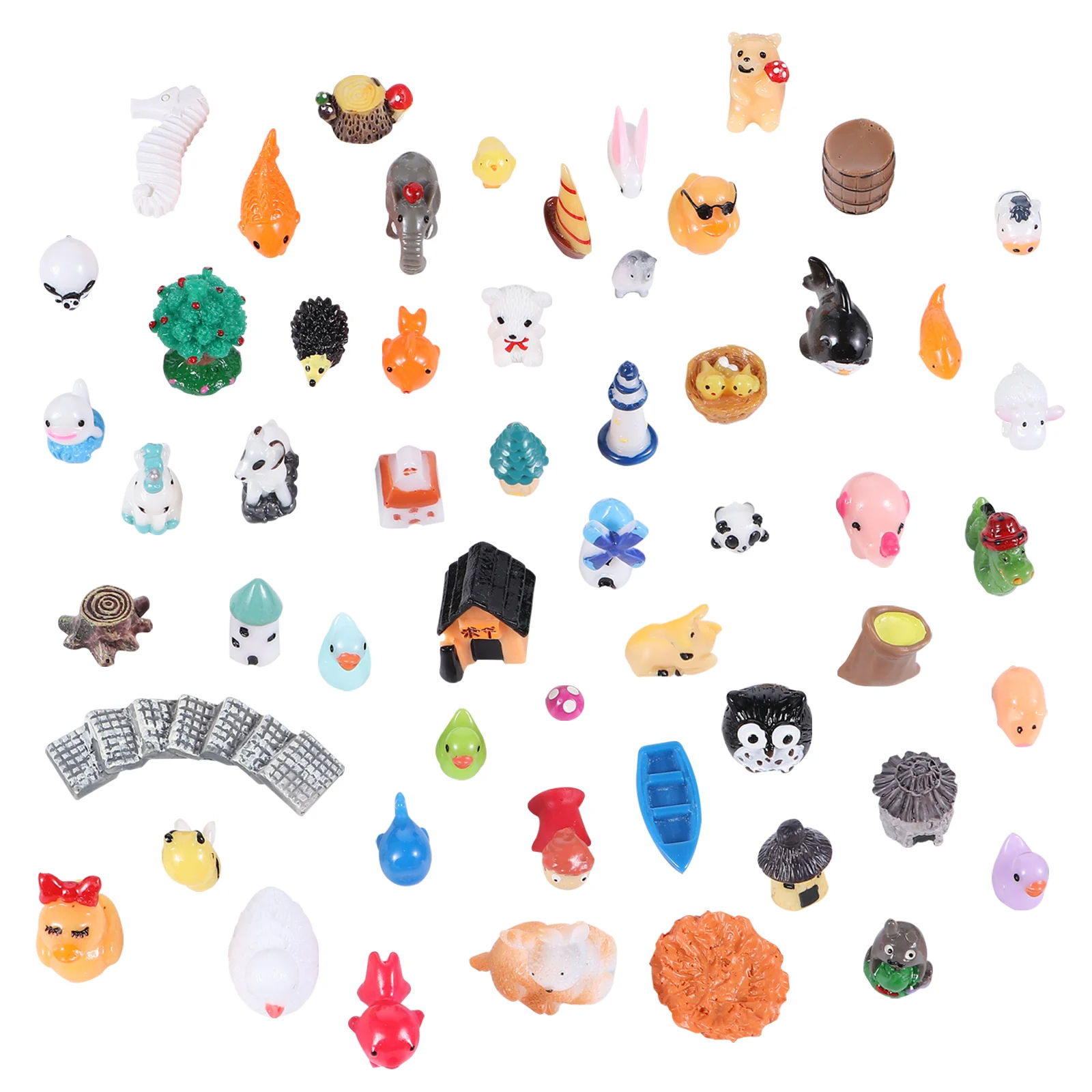 

100pcs Accessories Resin Miniature Landscape Decor Cartoon Ornament DIY Micro Garden Statue Sculpture Ocean Decor
