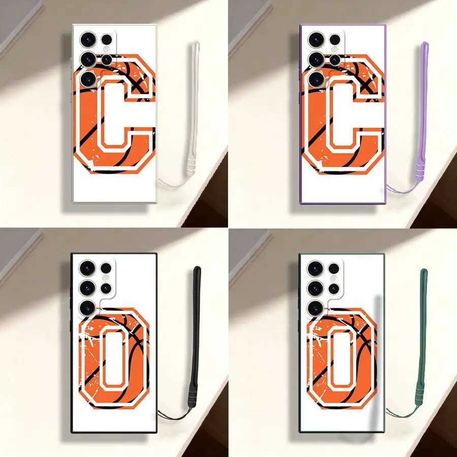 Phone Cover Case for Samsung Galaxy S26 Ultra S20 FE S21 Note 20 10 S25 Plus S22 S24 S23 Basketball Letter C O