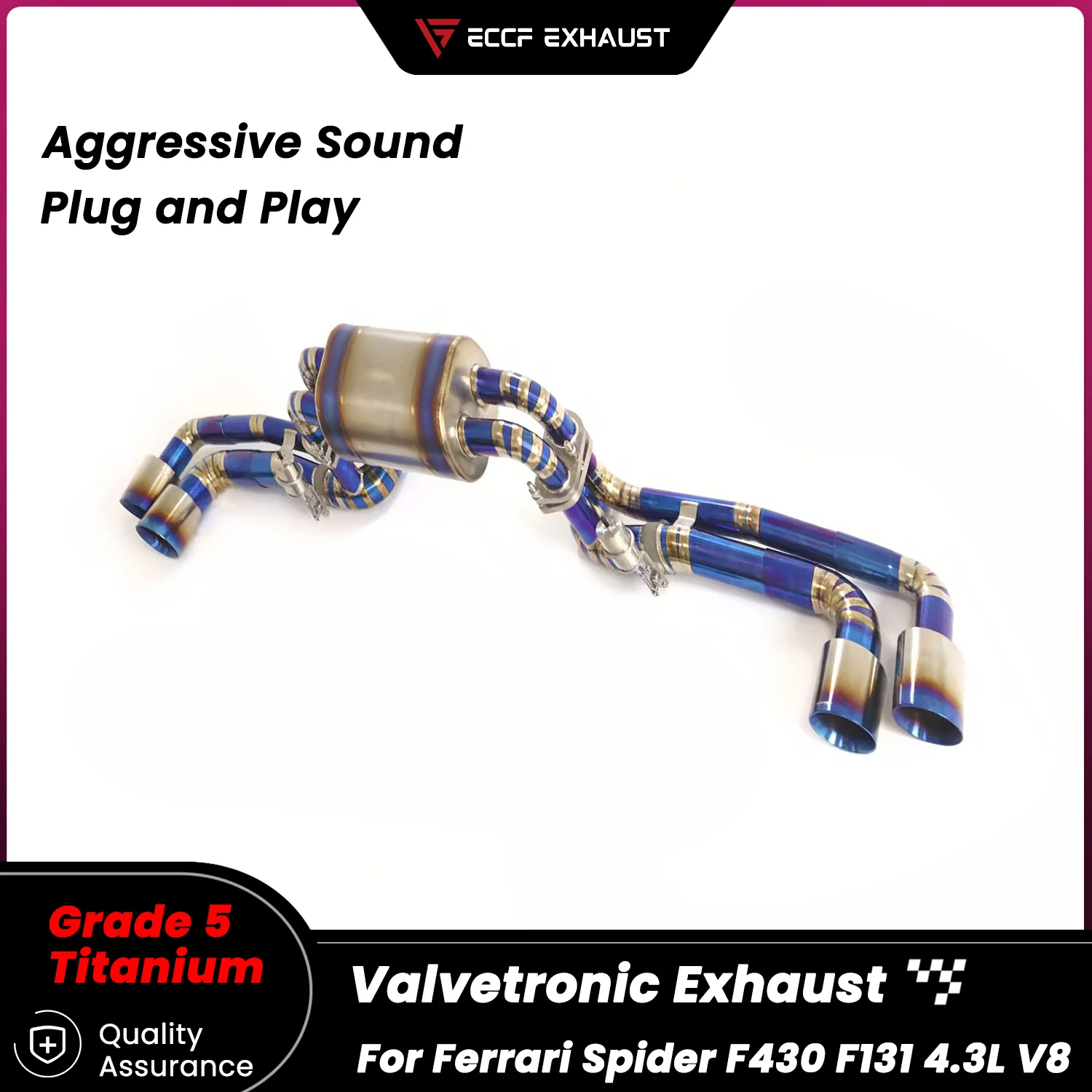 

Titanium Valved Catback Exhaust for Ferrari Spider F430 F131 4.3L V8 Unlock True Performance Maximize Exhaust Flow
