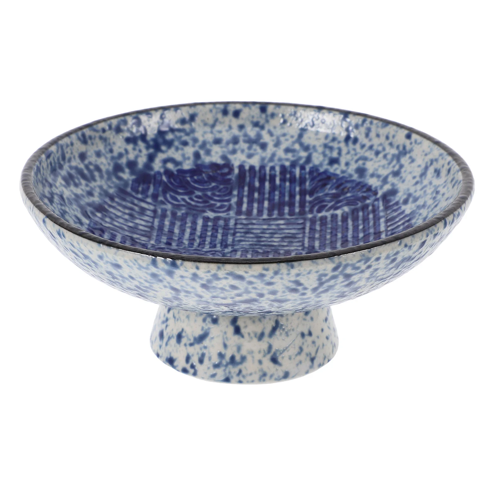 

Ceramic Pedestal Fruit Bowl Japanese Style Raised Serving Dish for Desserts Snacks Candy Display Home Decor Party Tray