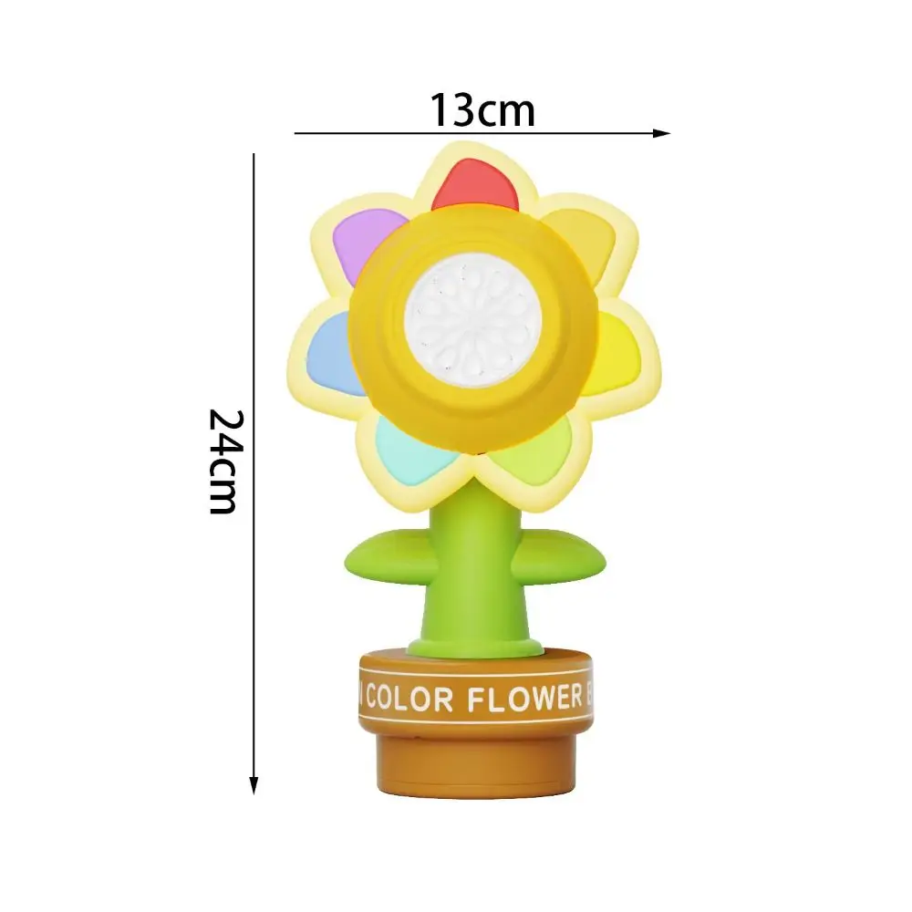 Machine à bulles de tournesol de sept couleurs avec éclairage coloré avec contrôle de la musique, Machine à bulles à tête secouante, télécommande