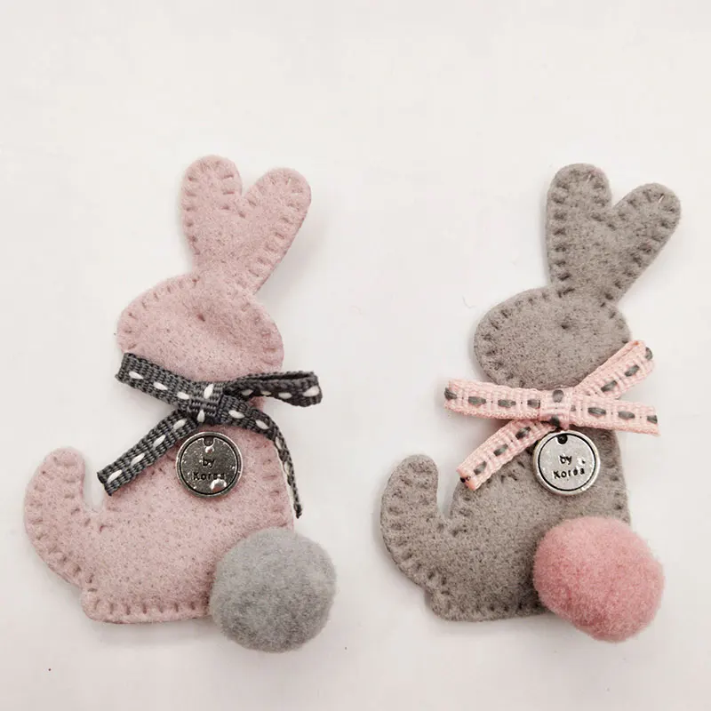 10 Stück Filz-Kaninchen-gepolsterte Applikationen für Haarspangen, Kleidung, Schuh- und Sockenzubehör, Patches – Detail 4