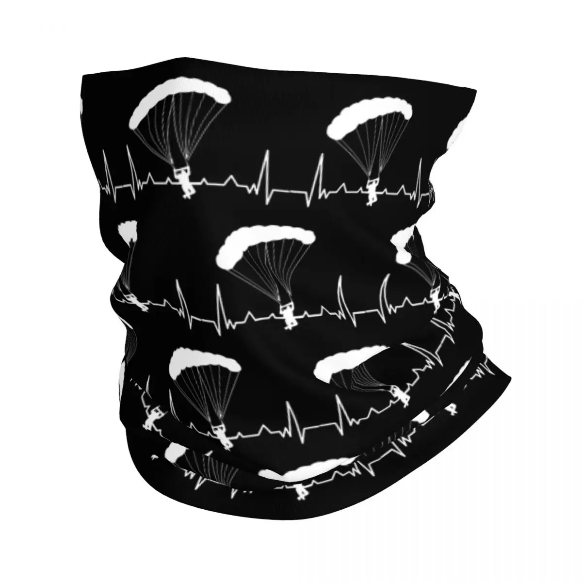 Heartbeat Paraglider Extreme Sports Adventure Paragliding Neck Gaiter UV Protection Winter Skydiving Bandana Scarf for Cycling