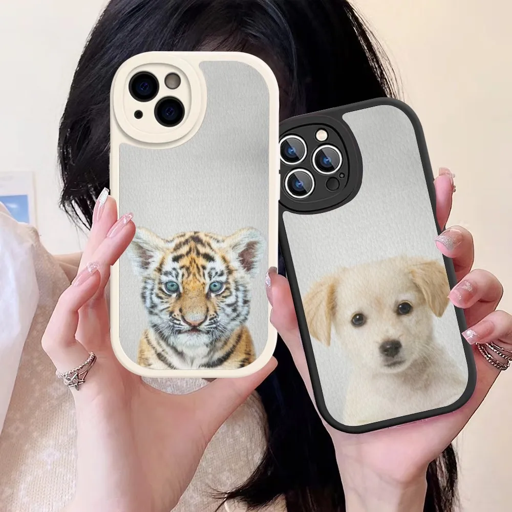 Animal Baby Phone Case Hard Leather For IPhone 16 15 14 13 12 Mini 11 14 Pro Max Xs X Xr 7 8 Plus Fundas #5