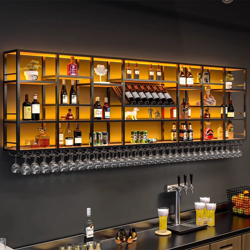 

Showcase Cocktail Wine Cabinets Liquor Home Bar Wall Mounted Shelf Alcohol Cabinets Storage Vinera Bancone Da Bar Bar Furniture