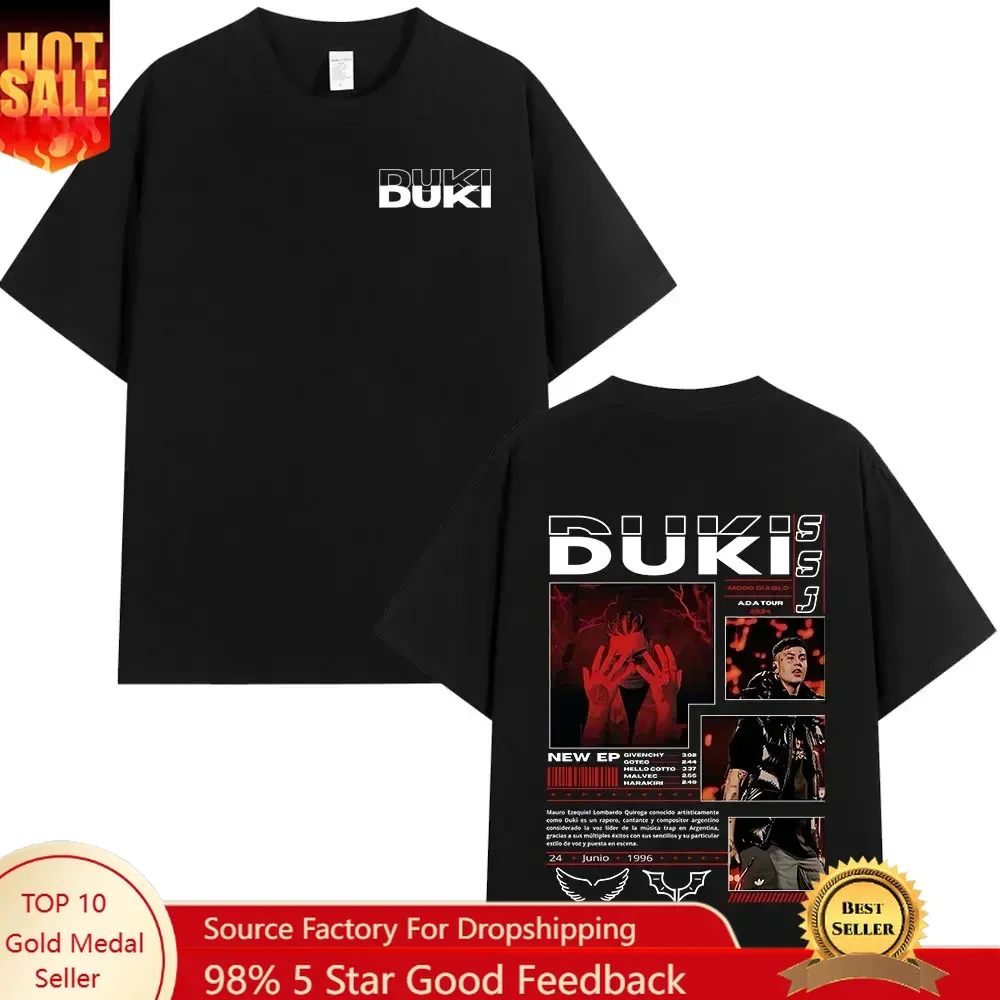 Rapper Duki ADA Tour Merch T-shirt Men's Women Clothing Cotton Cozy Oversized T-shirts Hip Hop Short Sleeve T Shirts Streetwear