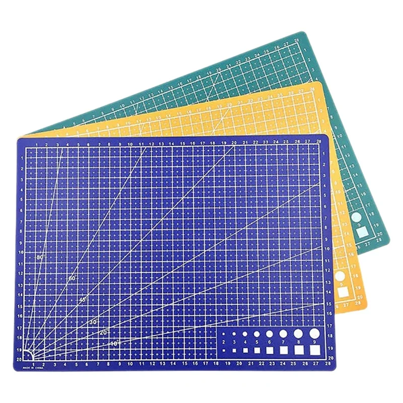 3Pcs A4 Cutting Mat Pad Patchwork Cut Pad Patchwork Tools Diy Tool Cutting Board Double-Sided Self Healing Cutting Pad