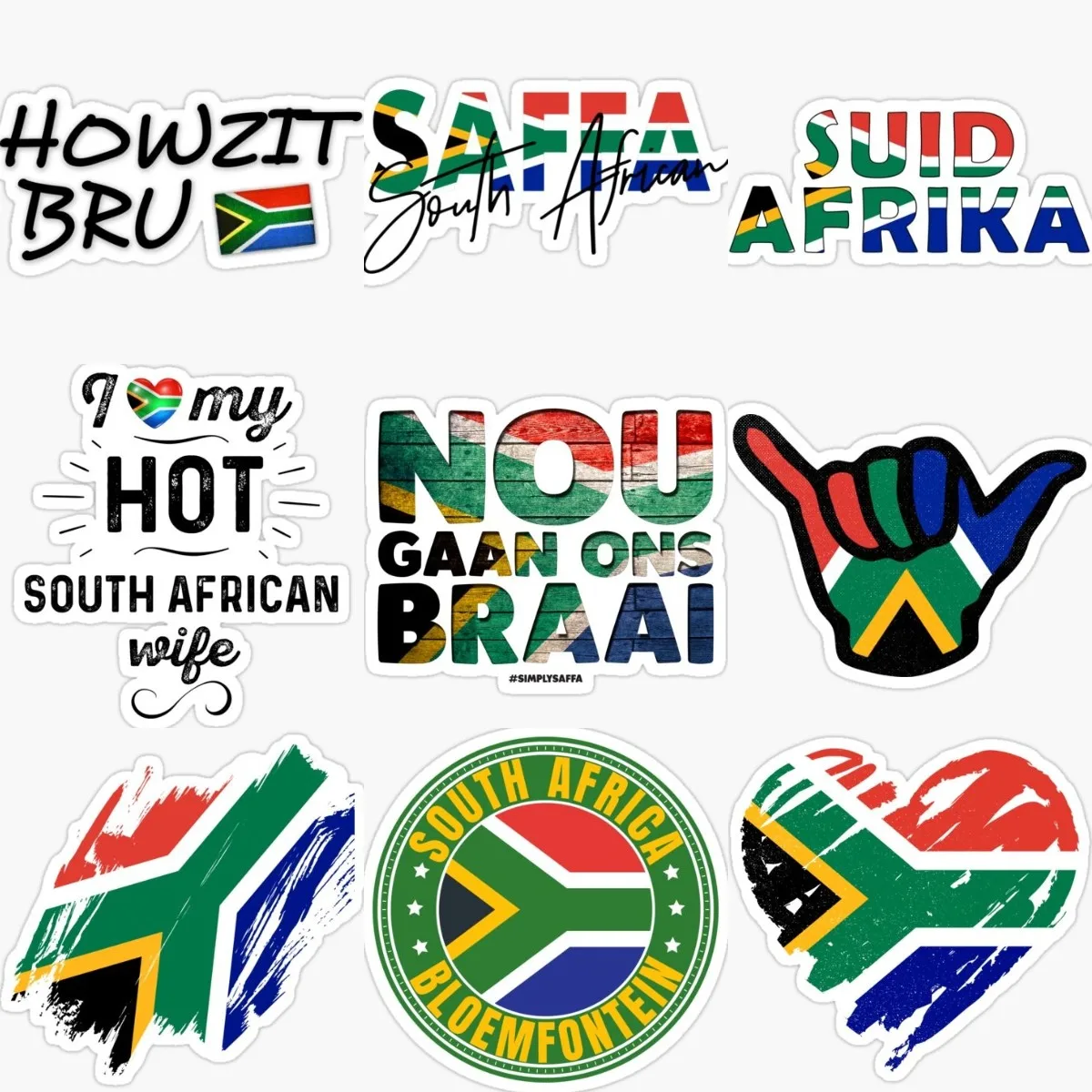 South African ZA Antelope Flag Sticker Vinyl Truck Accessories Laptop Wall Glass Moto Window Bicycle Helmet Van Waterproof Decal