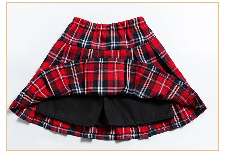 Summer 2024 New Teenager Girls JK plaid red Pleated skirt short checked Safety pants Children kids thin fashion 4 to 12 years