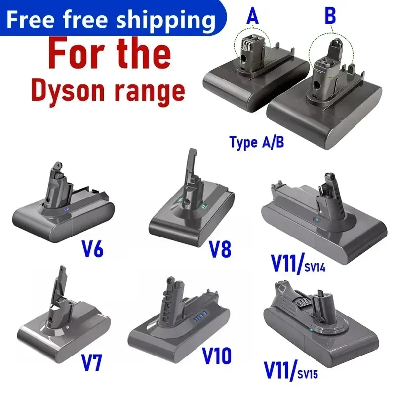 

for Dyson Vacuum Cleaner Battery V6 V7 V8 V10 V11 Type A/B Series SV07 SV09 SV10 SV12 DC62 Handheld Vacuum Cleaner Spare Battery