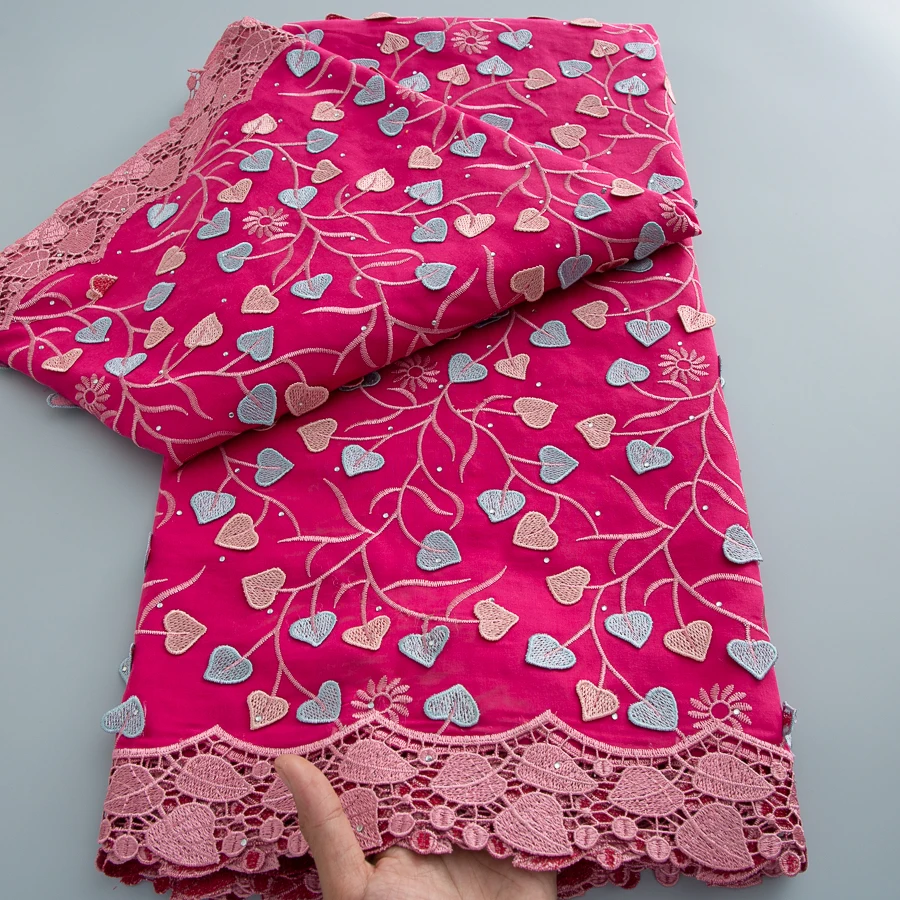 Nigerian Embroidery Cotton Lace Fabric High Quality 3D Flower Embroidered 2026 African Swiss Voile Lace Fabric for Women Dress view 4