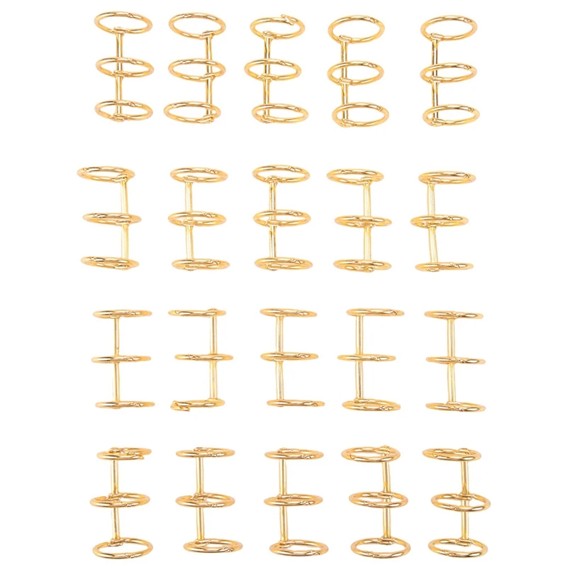 20Pcs 3 Ring Gold Book Rings Leaf Binders Office Book Rings Snap Split Hinged With 20 Mm Inner Diameter Gold Book Rings