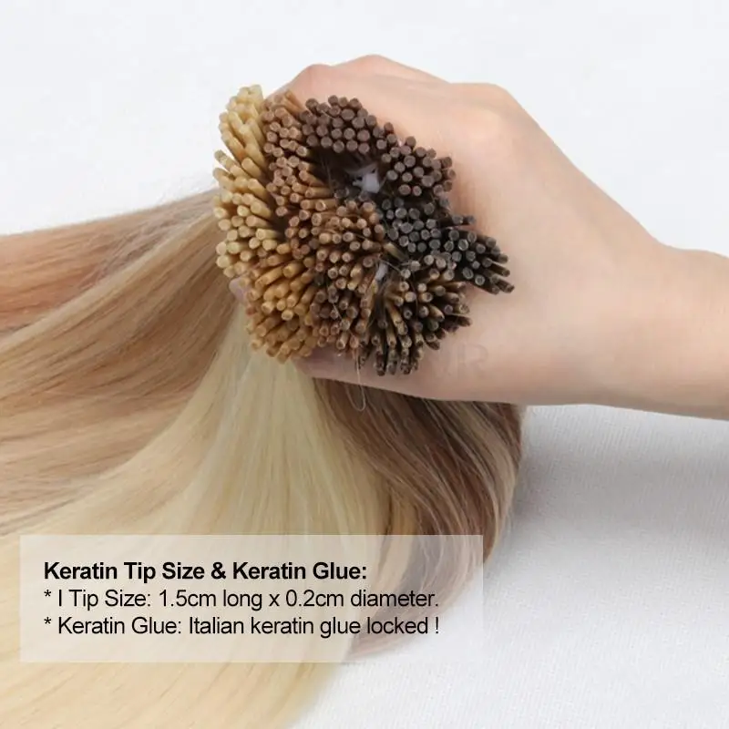 I تلميح وصلات شعر شعر بشري حقيقي قبل المستعبدين مايكرو الخرز كبسولات الشعر كبسولات ميكرولينك الشعر 30 جرام/الحزمة 14 "-22"