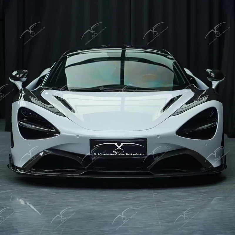 Adequado para mclaren 720s kit corpo lábio dianteiro saia lateral lábio traseiro fibra de carbono modificação exterior do carro acessórios decorativos