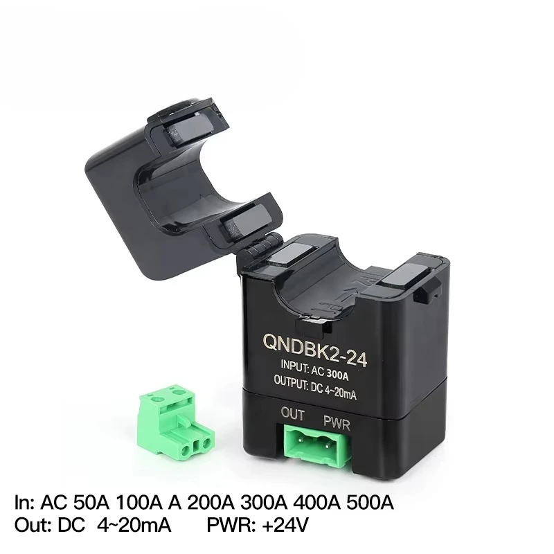 Split Current Sensor QNDBK2-16 AC 5A 10A 20A 50A 100A 200A 300A 400A/4 20mA Transformer Ct Clamp Current Transmitter
