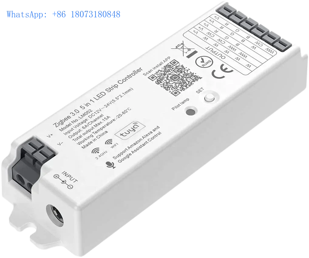 

LM052 5 In 1 Tuya App Zigbee 3.0 RF Wireless Led Controller Zigbee Dimmer For Rgb Rgbw Cct Rgbw Cw Ww Led Strip light