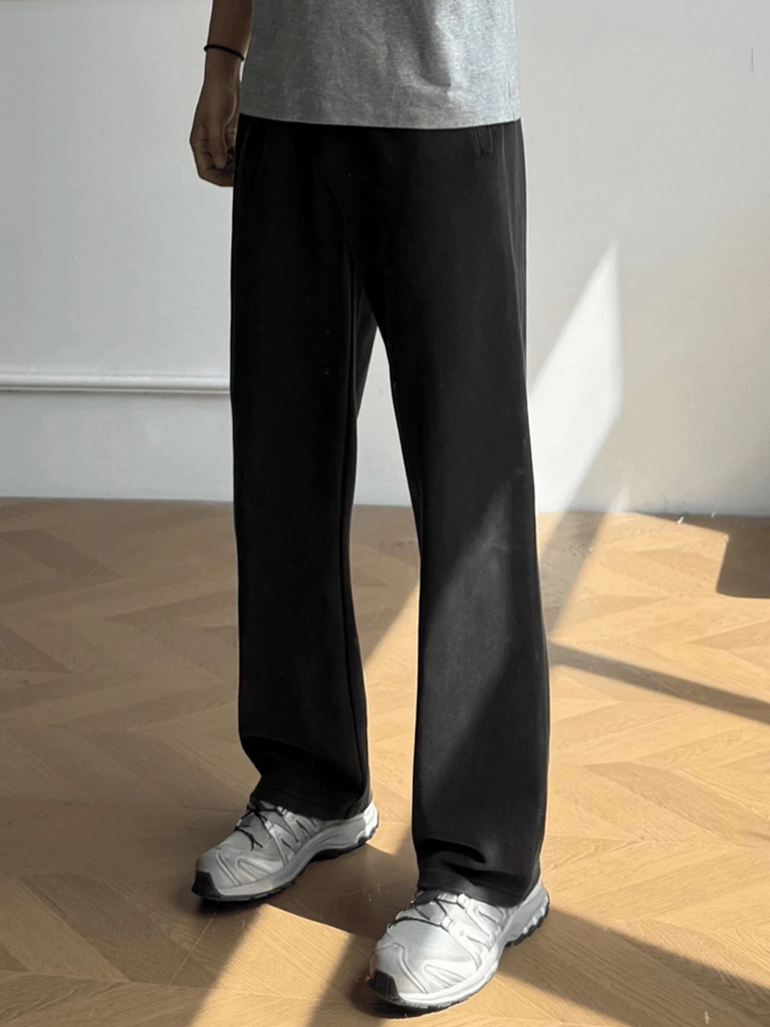 

Мужские брюки Bla Waed Fitn, осенние, повседневные, свободного кроя, длинные, из плотной ткани, прямые штанины, немнущиеся, модный бренд