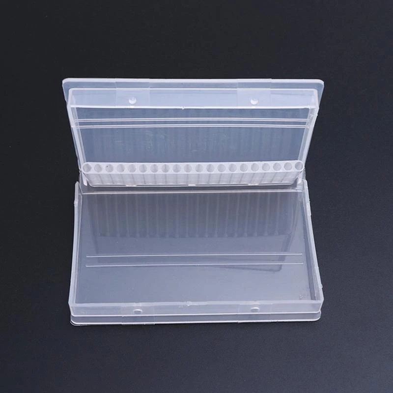 652F Empty Clear Drill Bits Storage Box Files- Holder Display Grinding for Head Container for Case Manicure Accesso