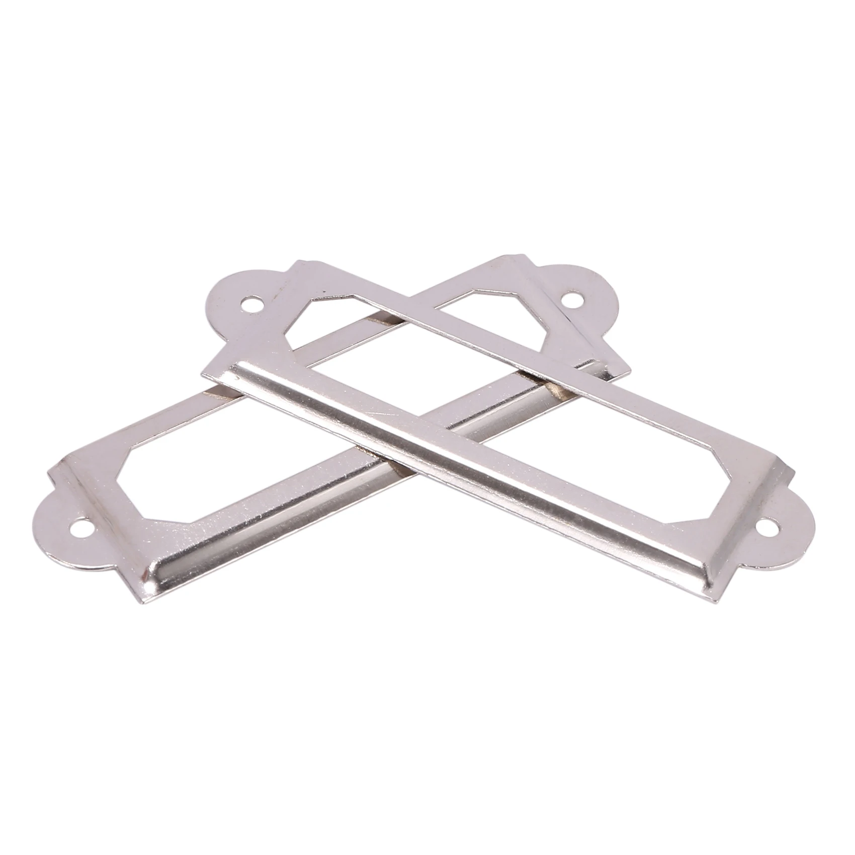 40 set Office Library File Drawer Cabinet Card Tag Label Holder Metal Frame (Silver Tone)