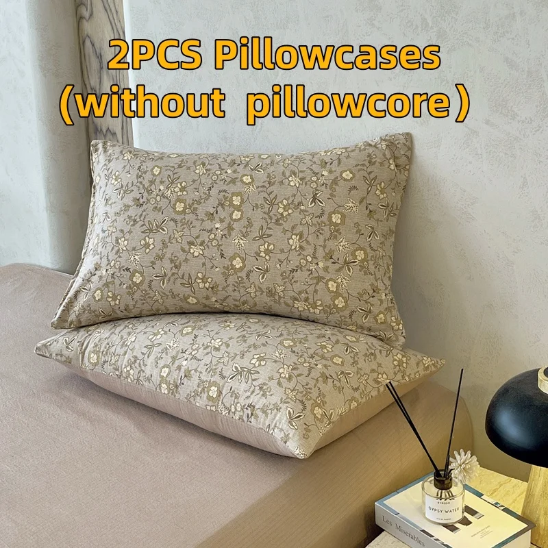 

2 шт. винтажных наволочек с цветочным принтом (без наполнителя), мягкие и дышащие наволочки для постельного белья, подходят для украшения спальни и дивана.
