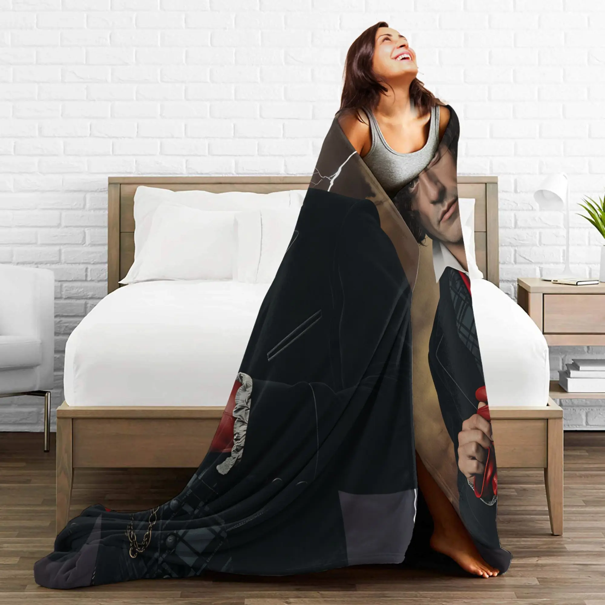 فرانكنشتاين فيلم 2025 الفانيلا بطانية سوبر الدافئة رمي بطانية لغرفة النوم ديكور الشارع الاتجاه المفرش أريكة غطاء سرير #4