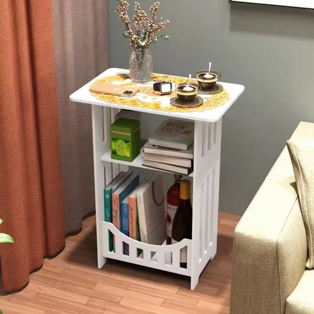 Nordic Style Wooden Storage Table Portable Mini Square Design Coffee Table Multipurpose for Bedside Living Room Office Organizer