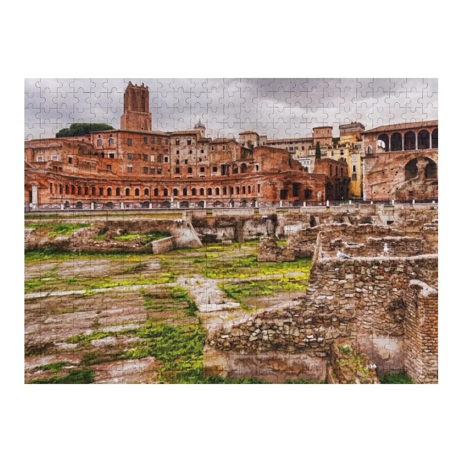 Trajan's Market und Forum – Impressions Of Rome Puzzle-Spiel für Kinder, personalisiertes Geschenk, verheiratetes Holzpuzzle mit individuellem Namen