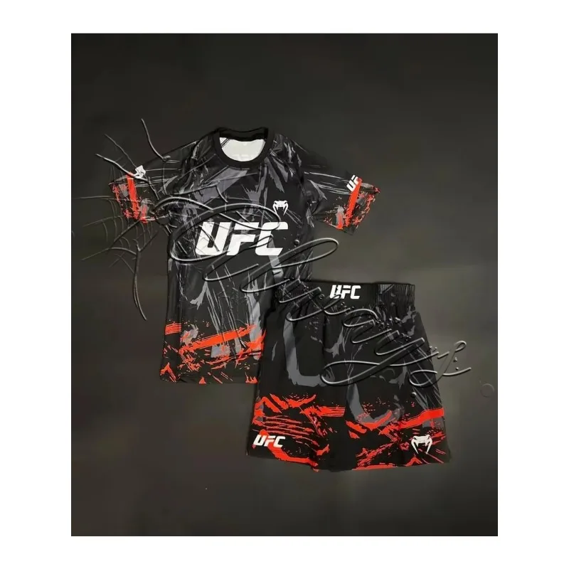 

Лето 2026, новые быстросохнущие шорты для любителей UFC MMA, боевой бокс, саньда, тренировочный комплект для фитнеса, мужская боксерская рубашка, футболка